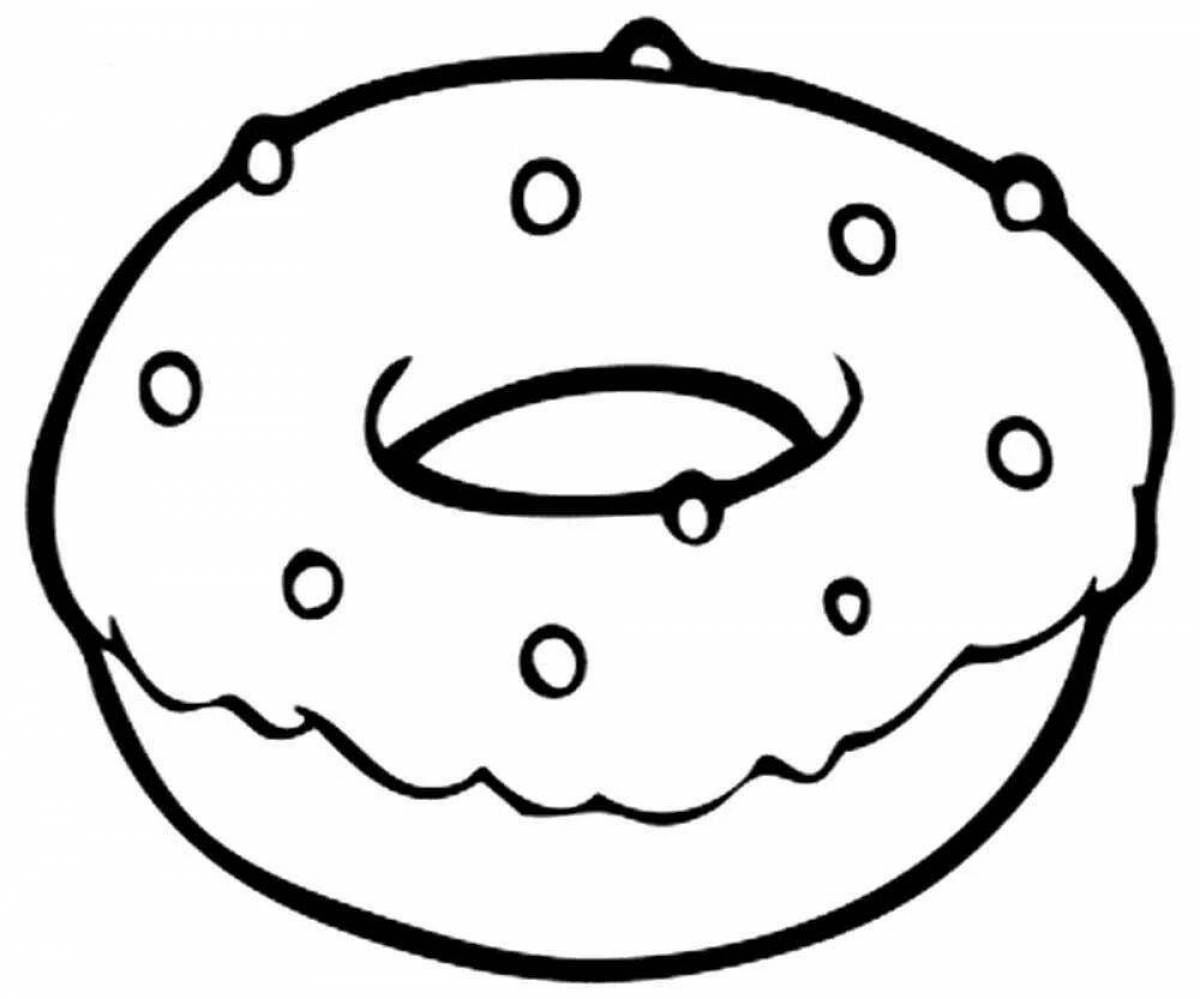 Adorable donut coloring book for kids