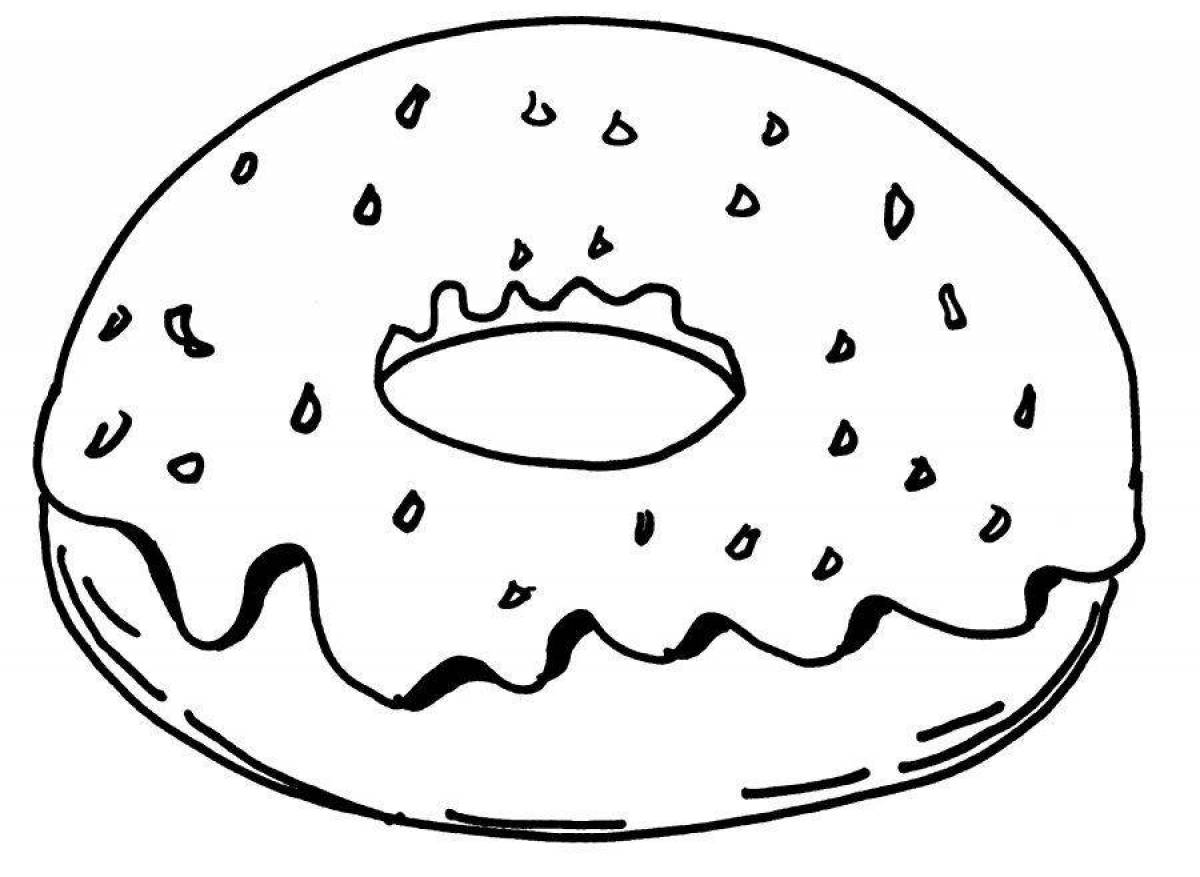 Playful donut coloring page for kids