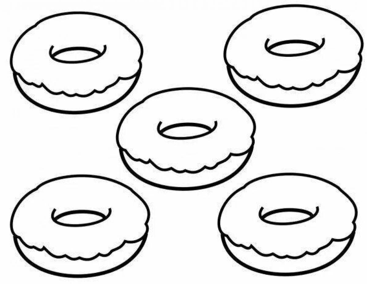 Amazing donut coloring page for kids