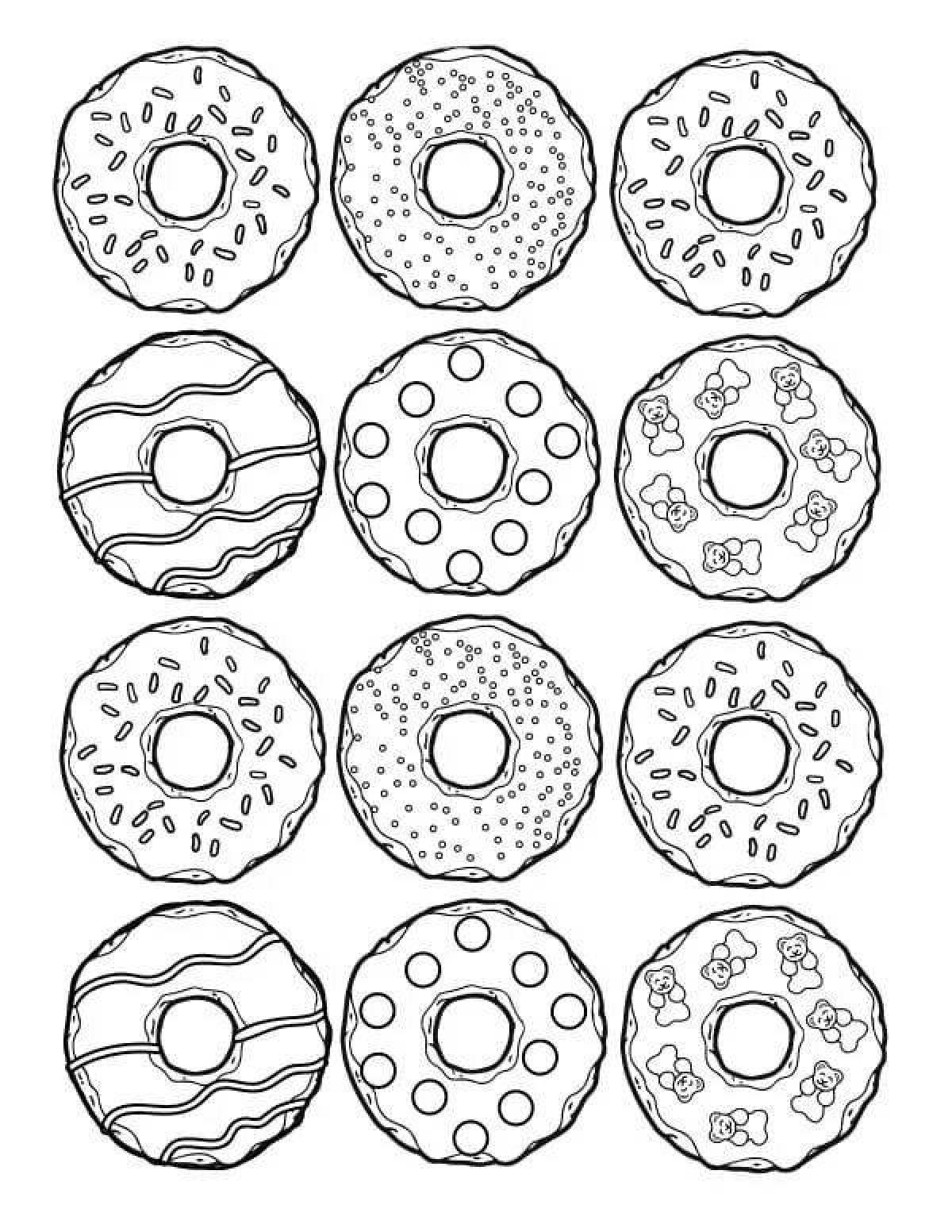 Wonderful donut coloring book for kids