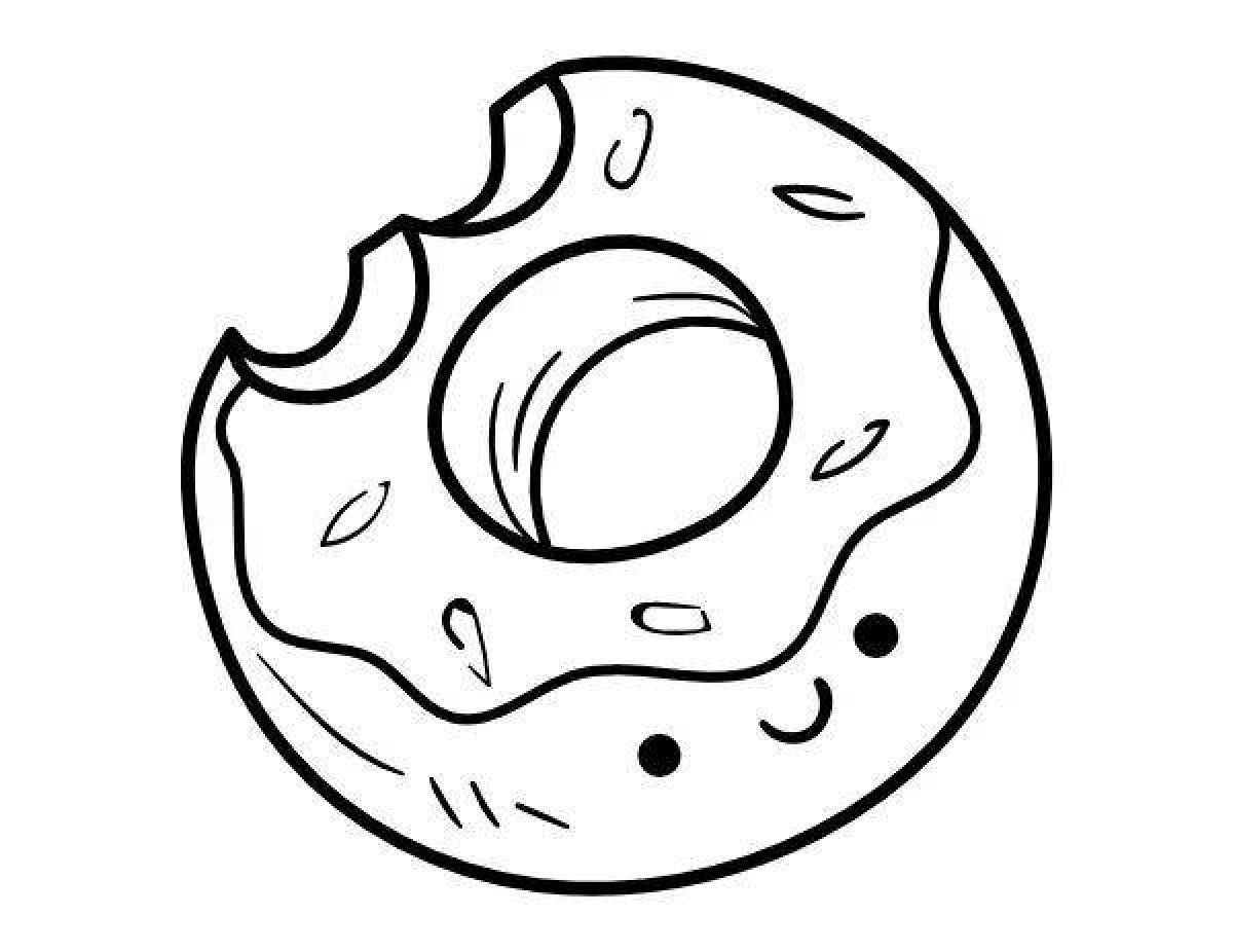 Fantastic donut coloring page for kids