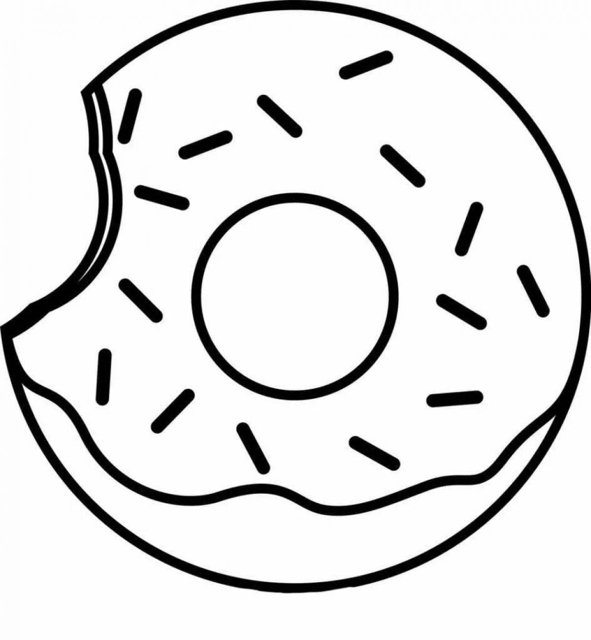 Cute donuts coloring pages for kids