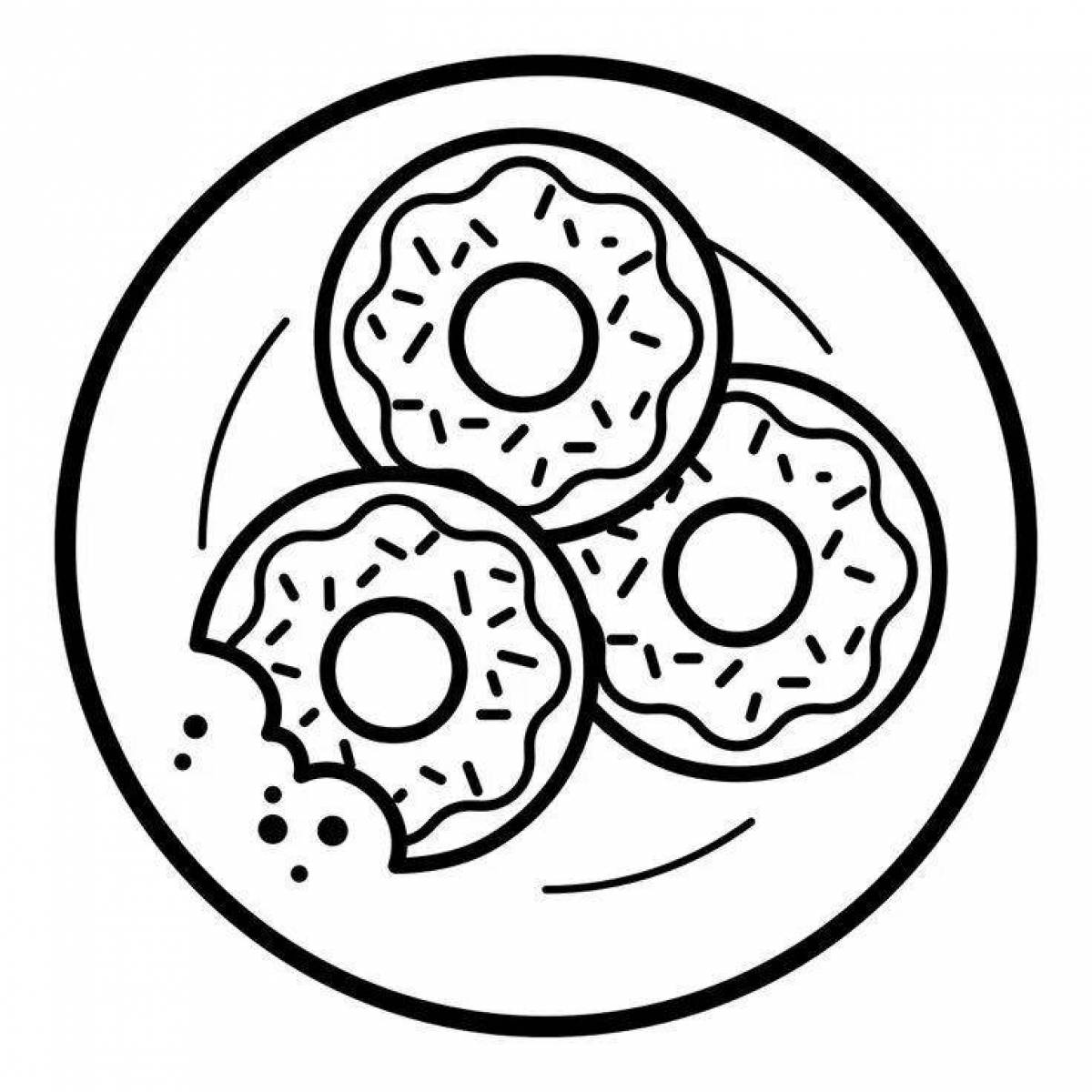 Exquisite donut coloring for kids