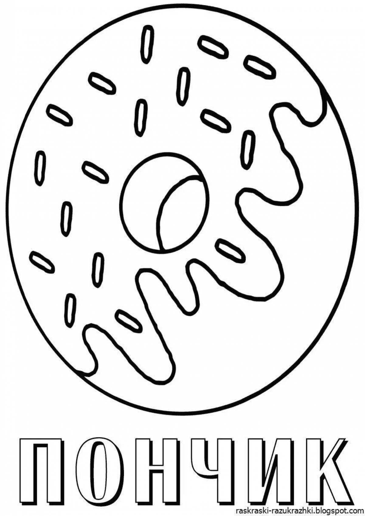 Donut coloring page for kids