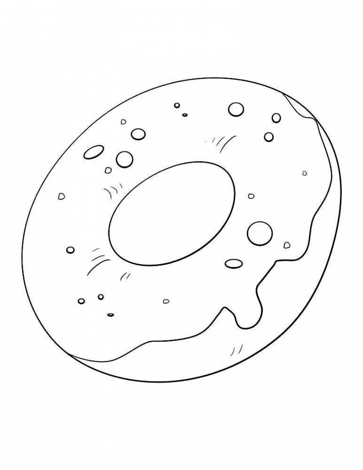 Праздничная раскраска пончиков для детей