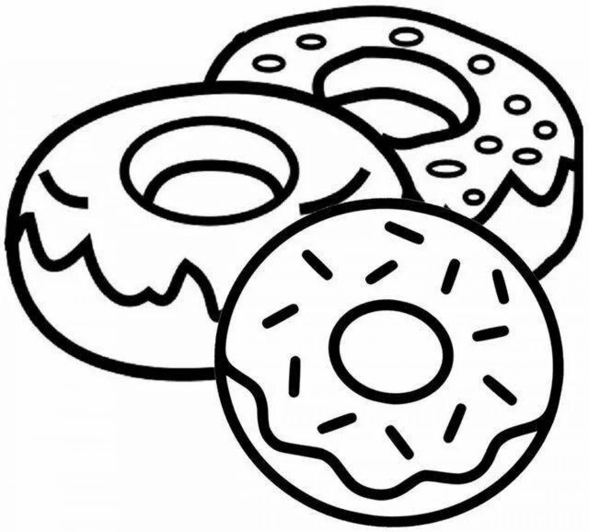 Attractive donut coloring for kids