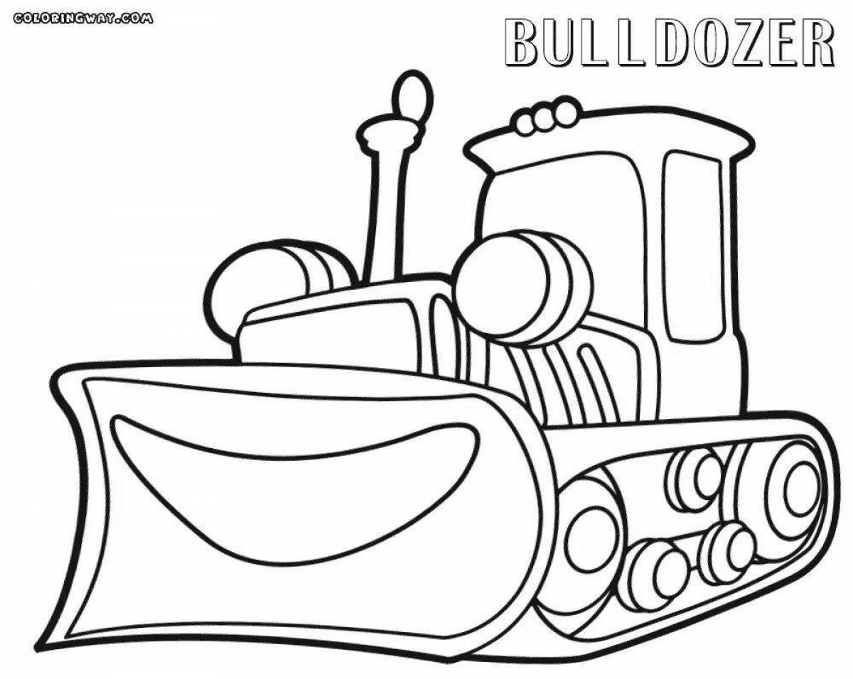 Colourful bulldozer coloring book for kids