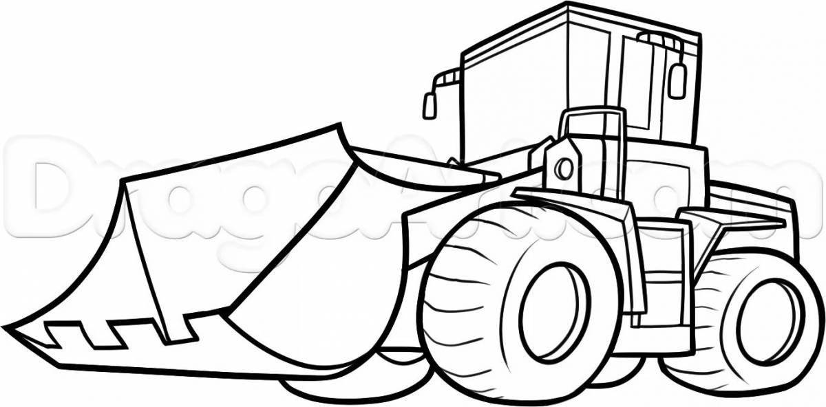 Children's bulldozer coloring book for babies