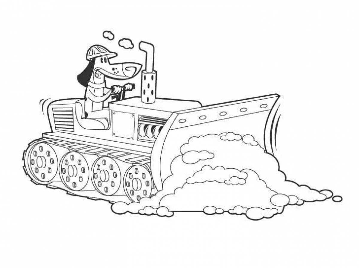 Coloring book adorable bulldozer for preschoolers