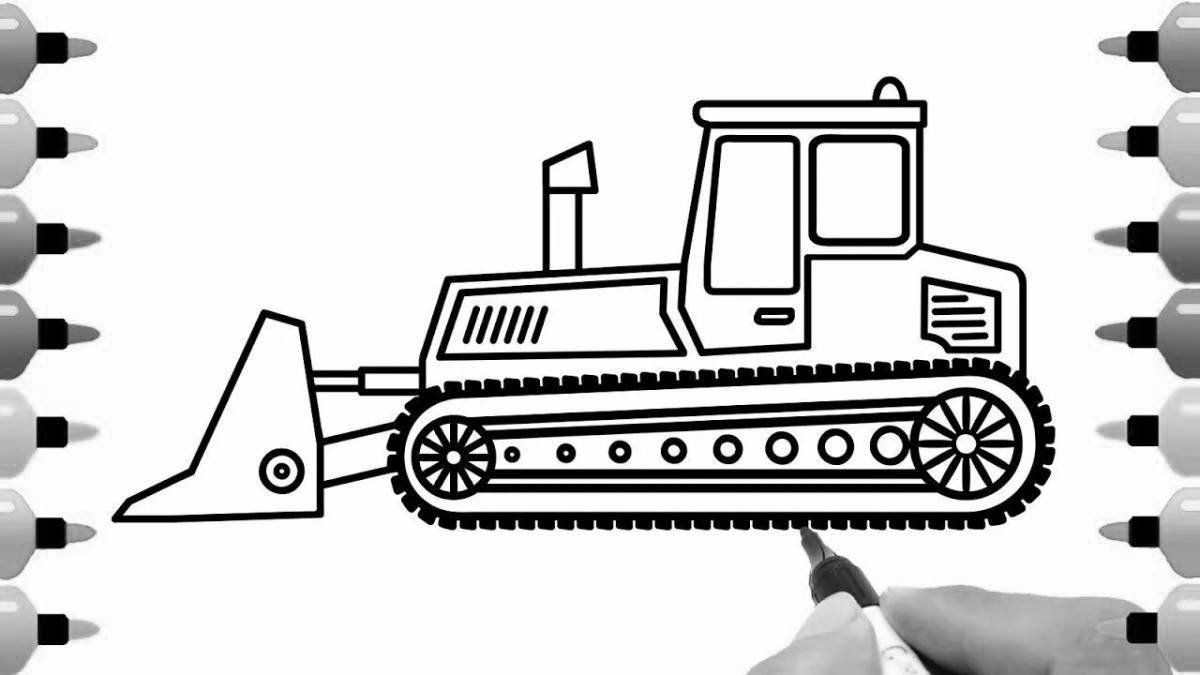 A live coloring of a bulldozer for children