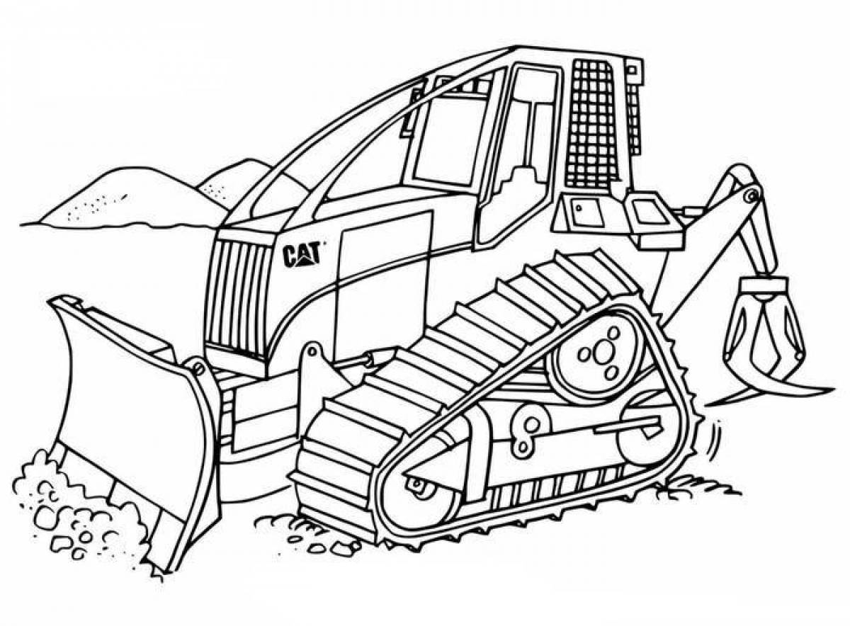 Cool bulldozer coloring book for kids