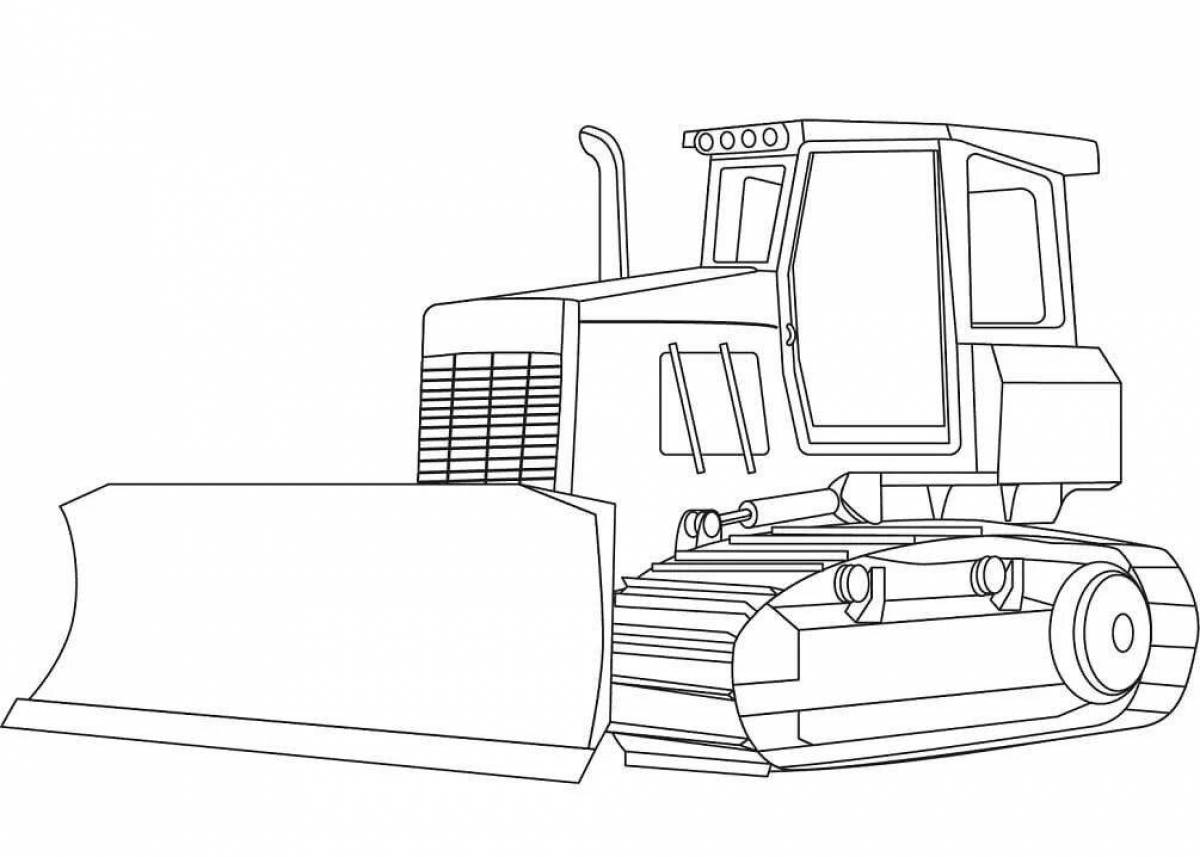 Perfect bulldozer coloring for kids