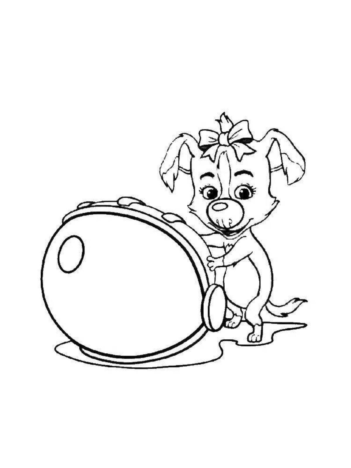 Coloring page enthusiastic squirrel and arrow
