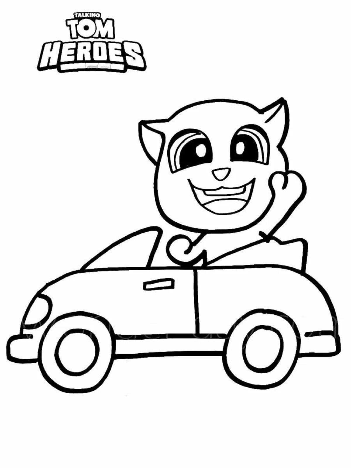 Colorful talking tom hero coloring page
