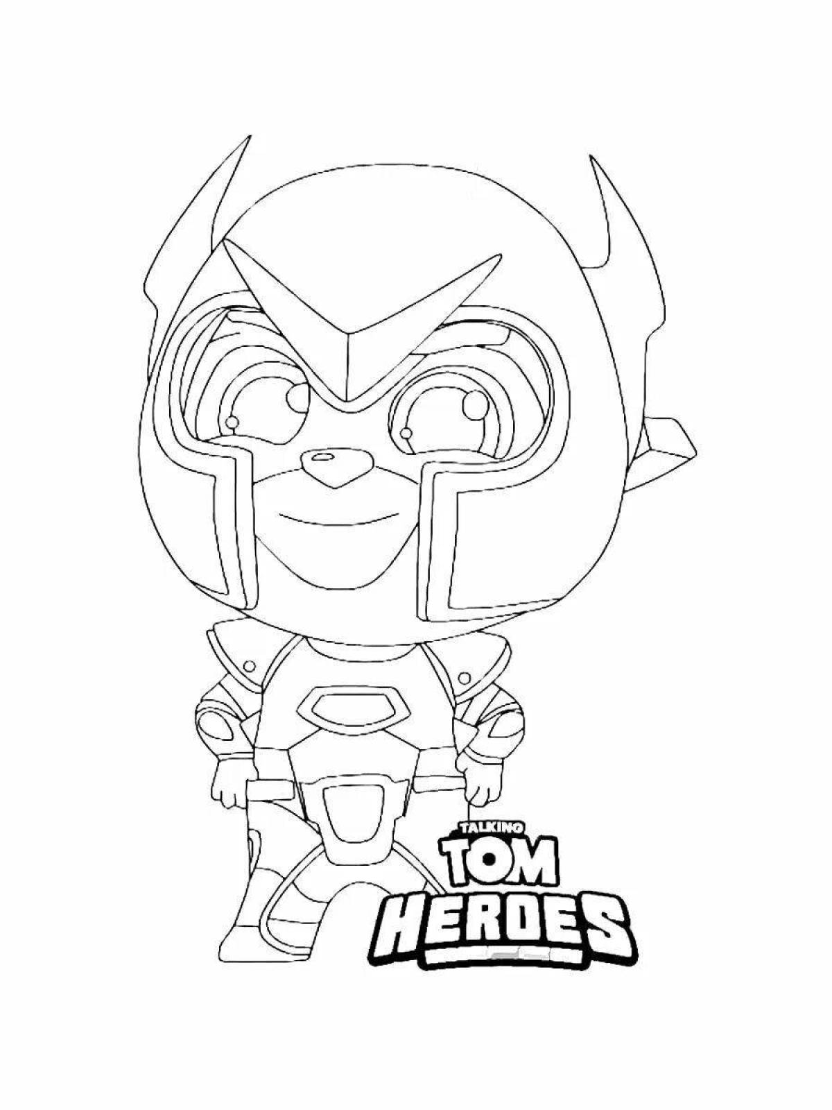 Talking Tom Hero Animated Coloring Page