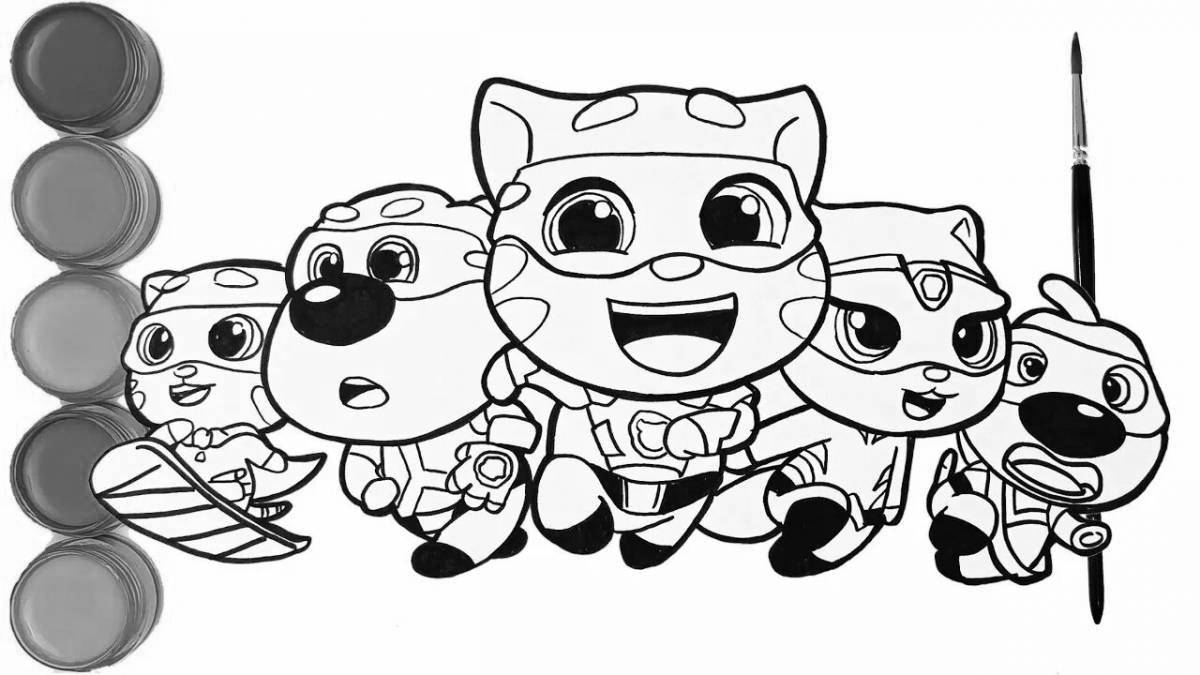 Crazy talking tom coloring page