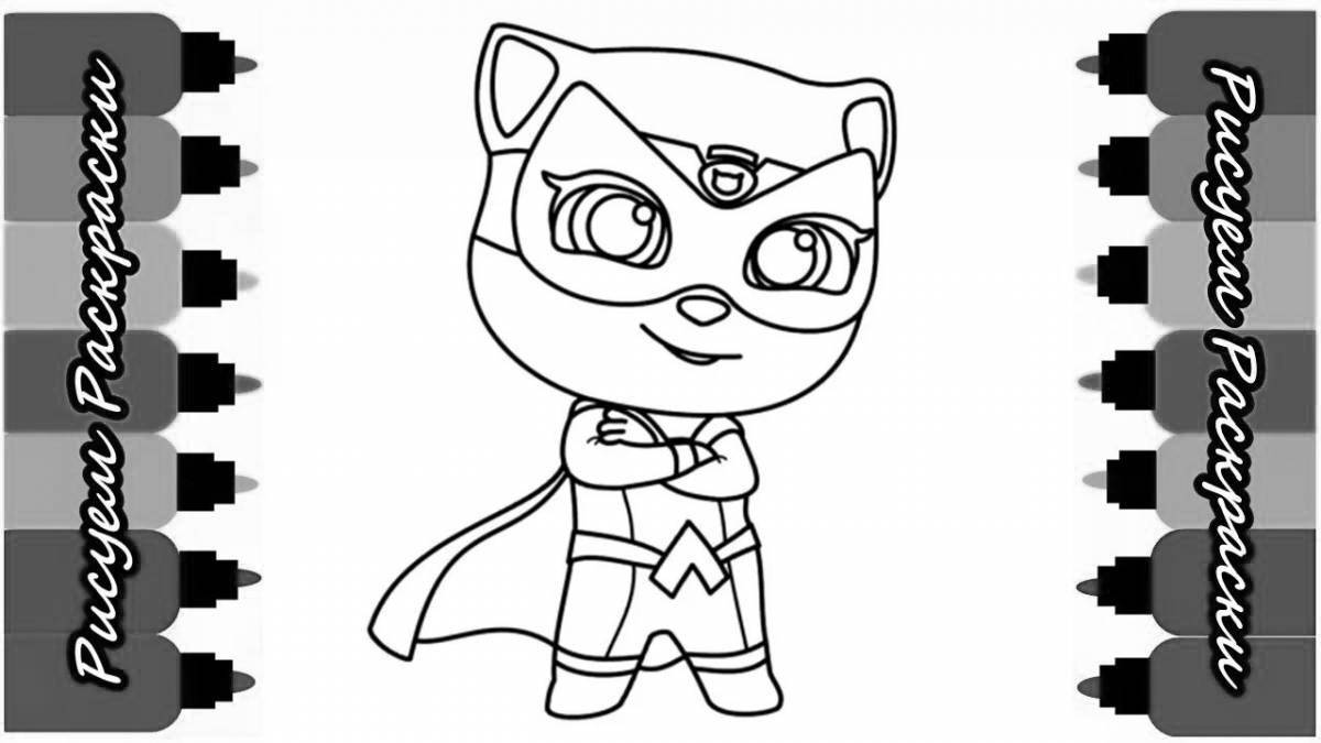 Color-soaked talking tom hero coloring book