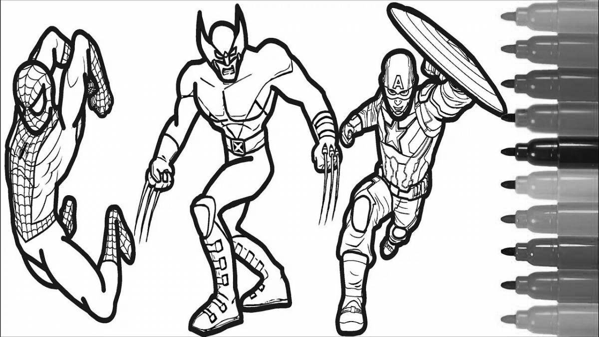 Spider-man with a shield coloring page
