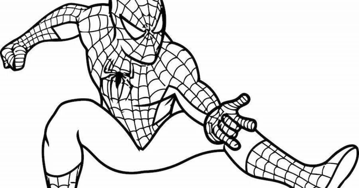 Выдающийся человек-паук со щитом раскраска