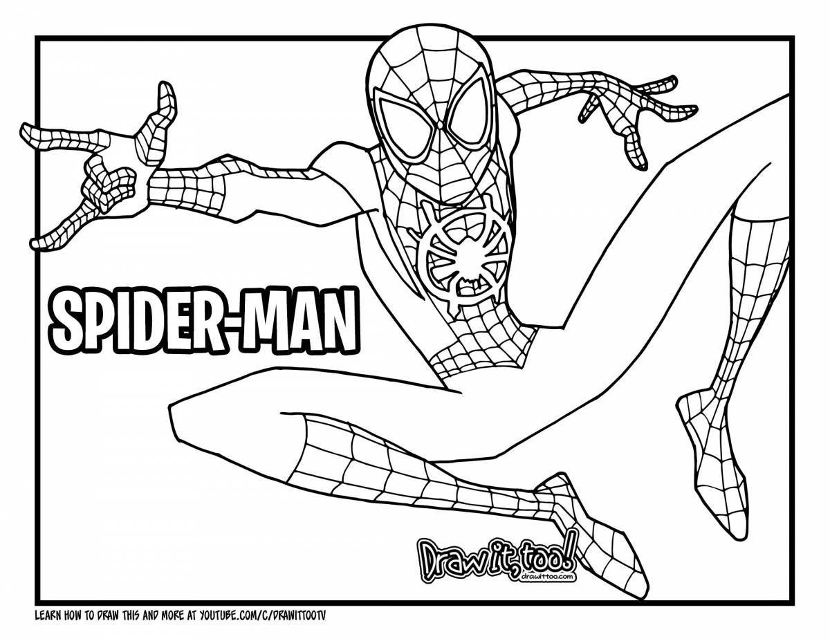 Superior Spiderman with shield coloring page