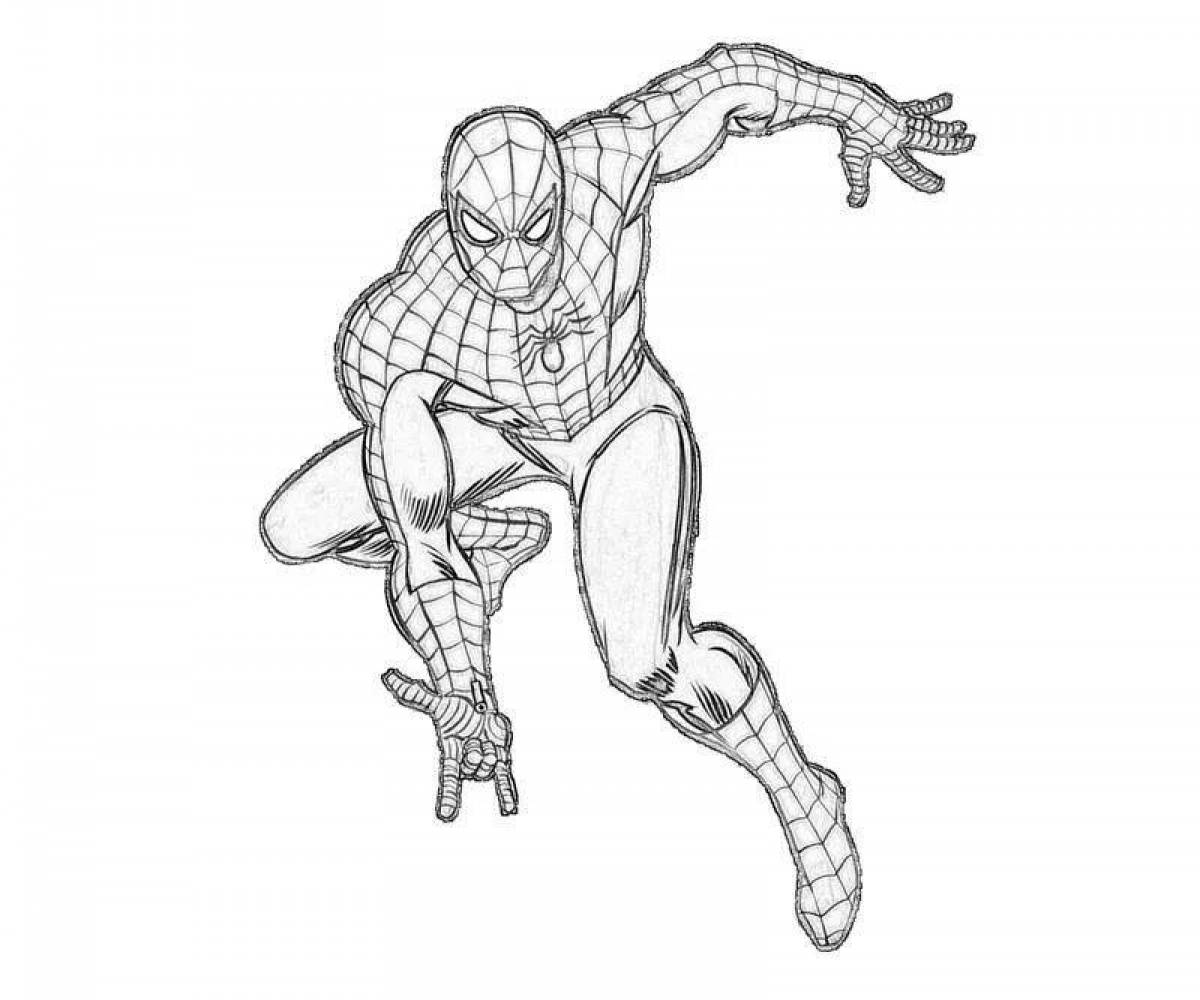 Unique spider-man with shield coloring book