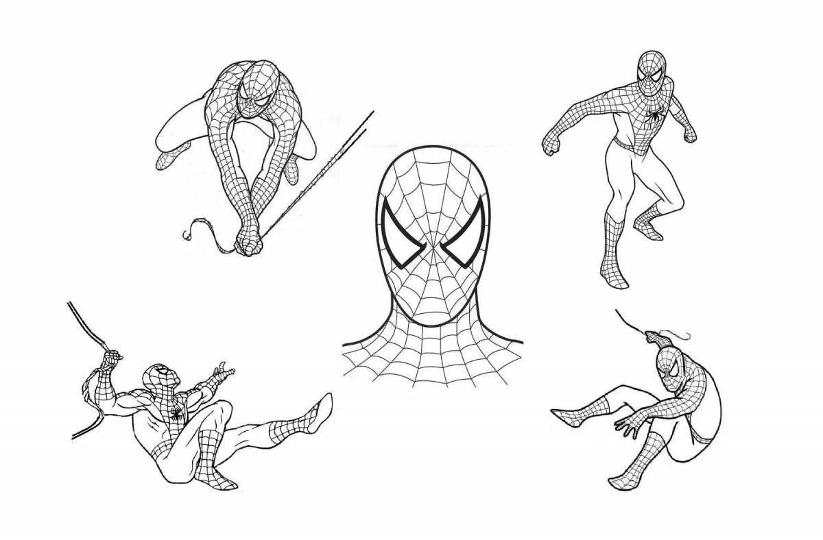 Creative spider-man with shield coloring book
