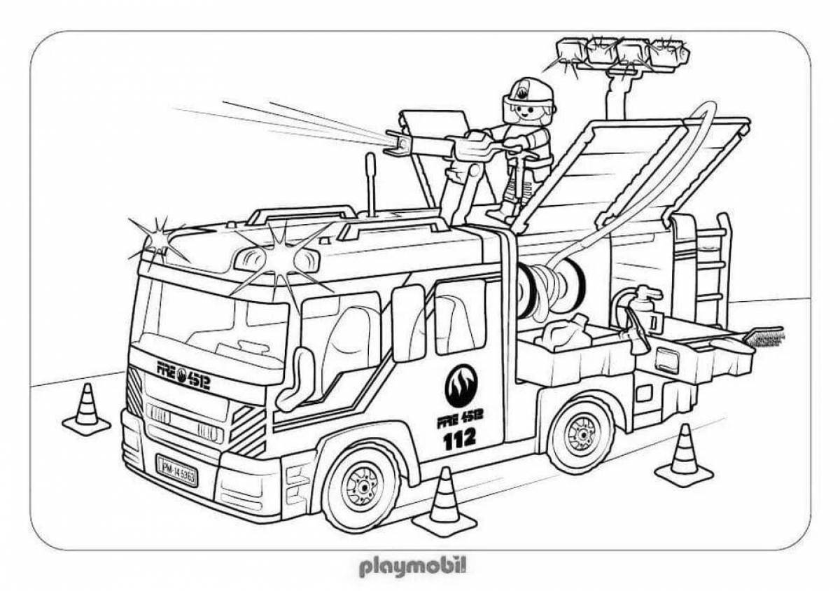 Splendid boys fire truck coloring book
