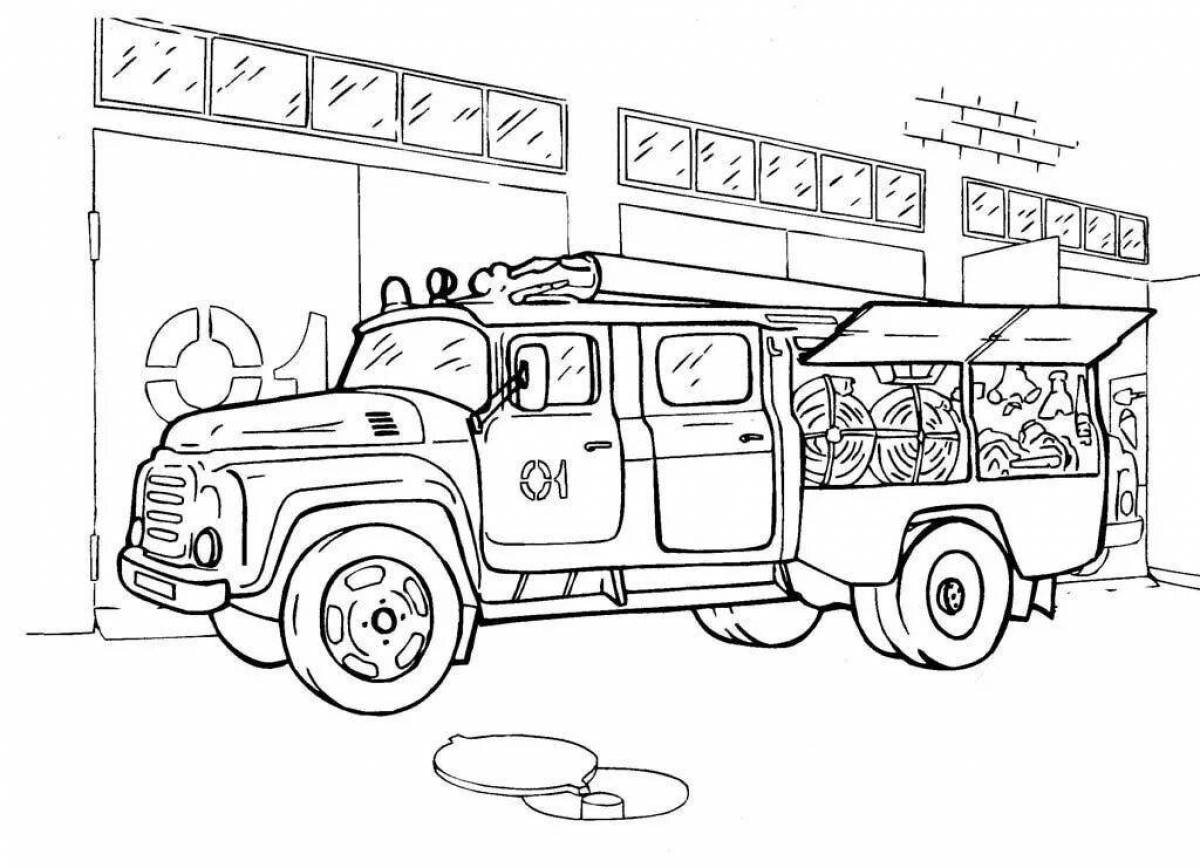 Nice Boys fire truck coloring page