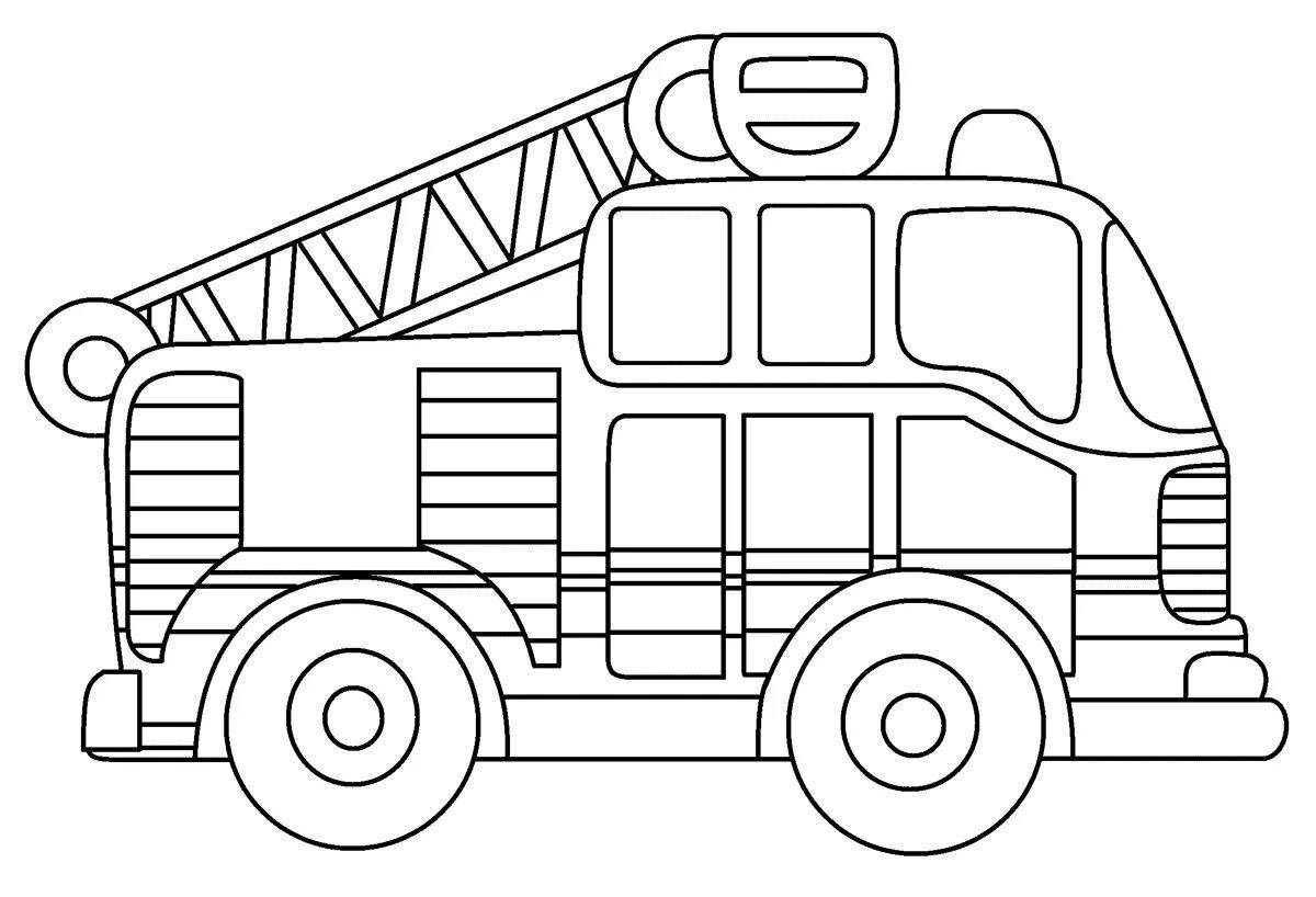Grand boys fire truck coloring page