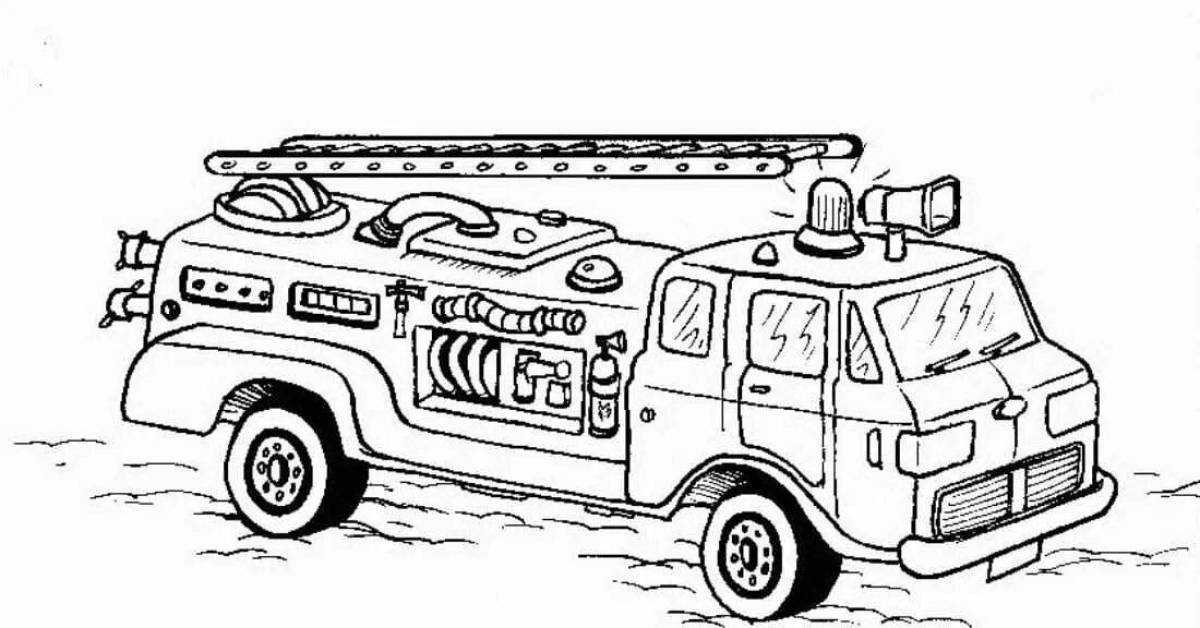 Coloring fire truck lively boys
