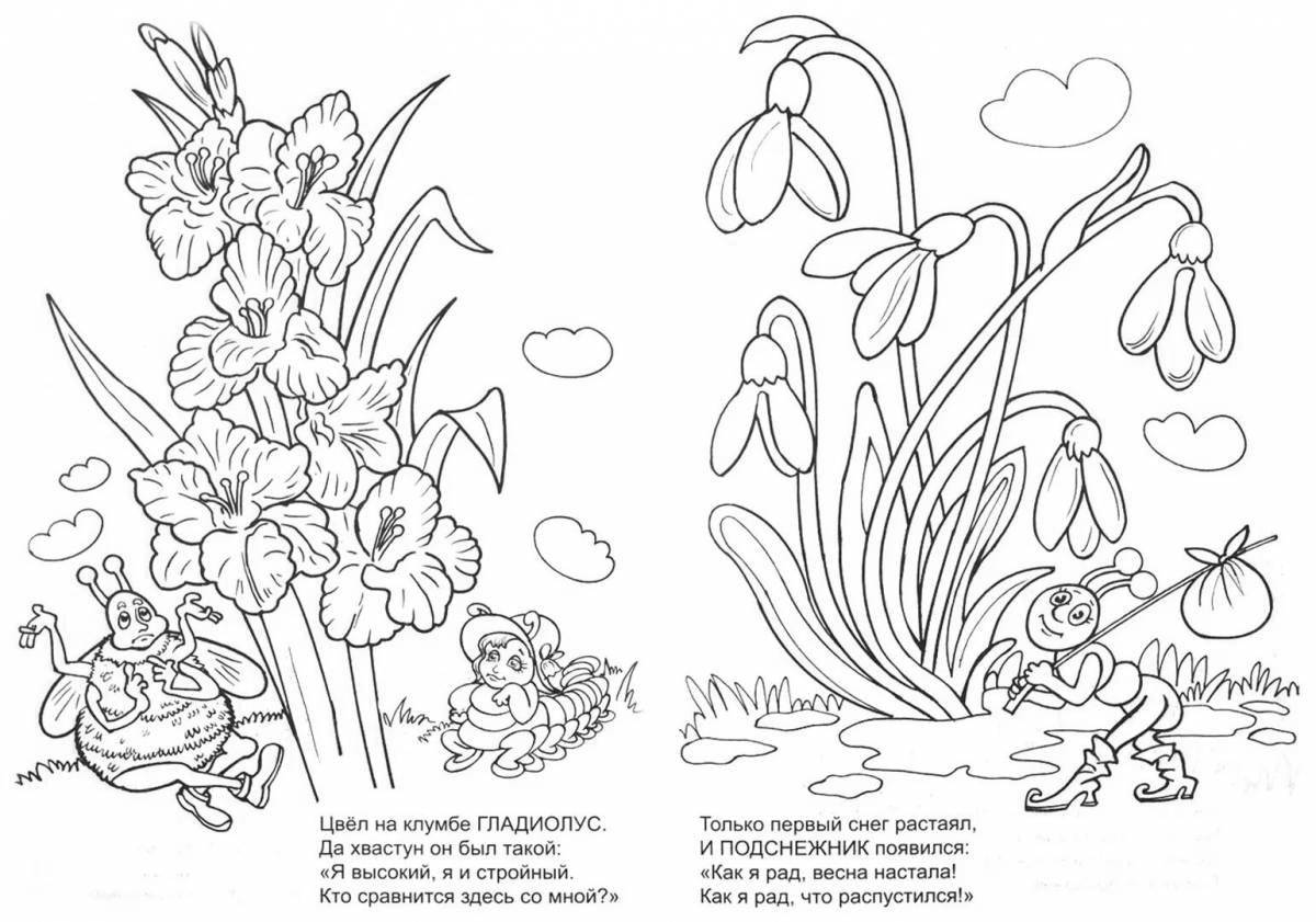 Coloring book nice red book plants