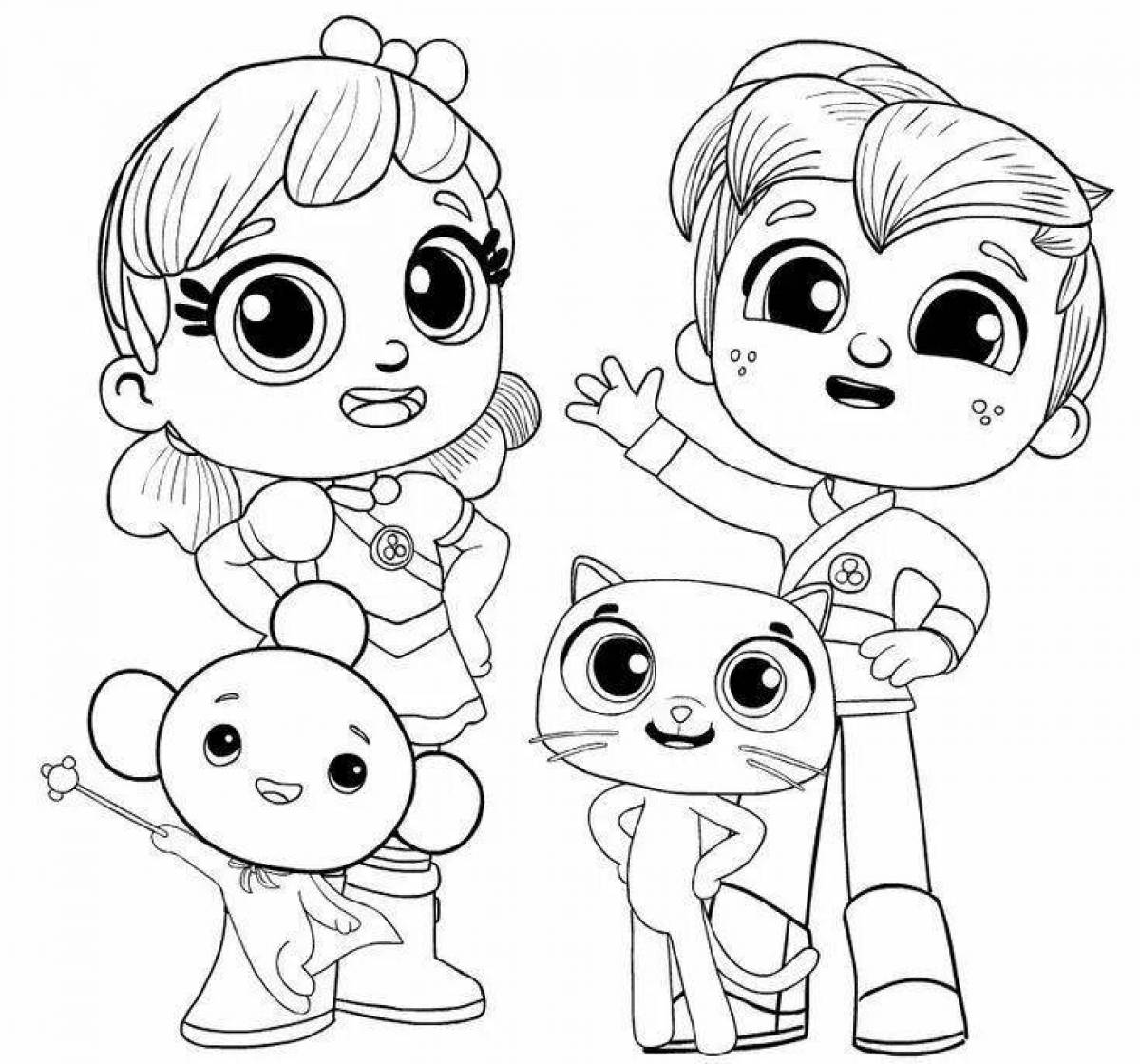 Glorious rainbow friends coloring page