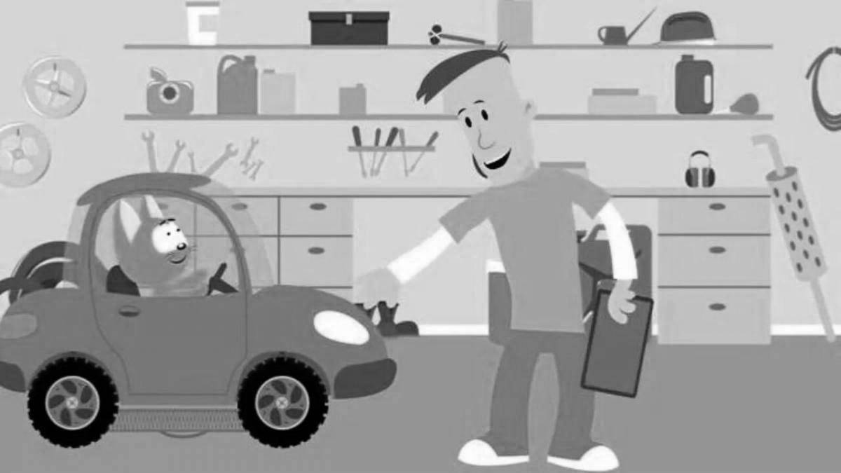 Fancy cat and magical garage