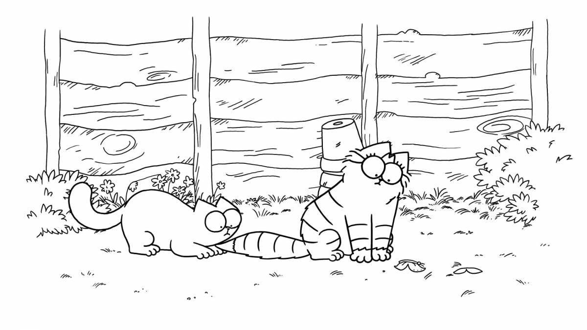 Serene cat and magic garage