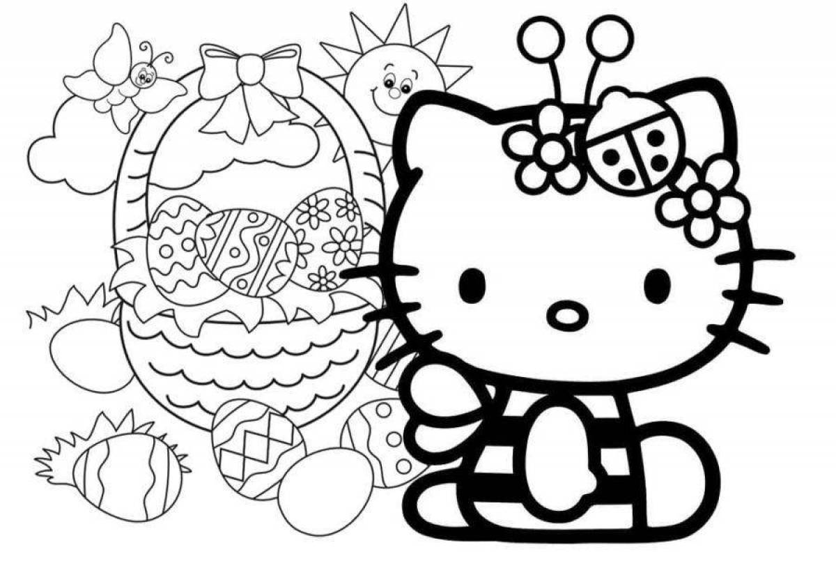 Adorable hello kitty coloring by numbers