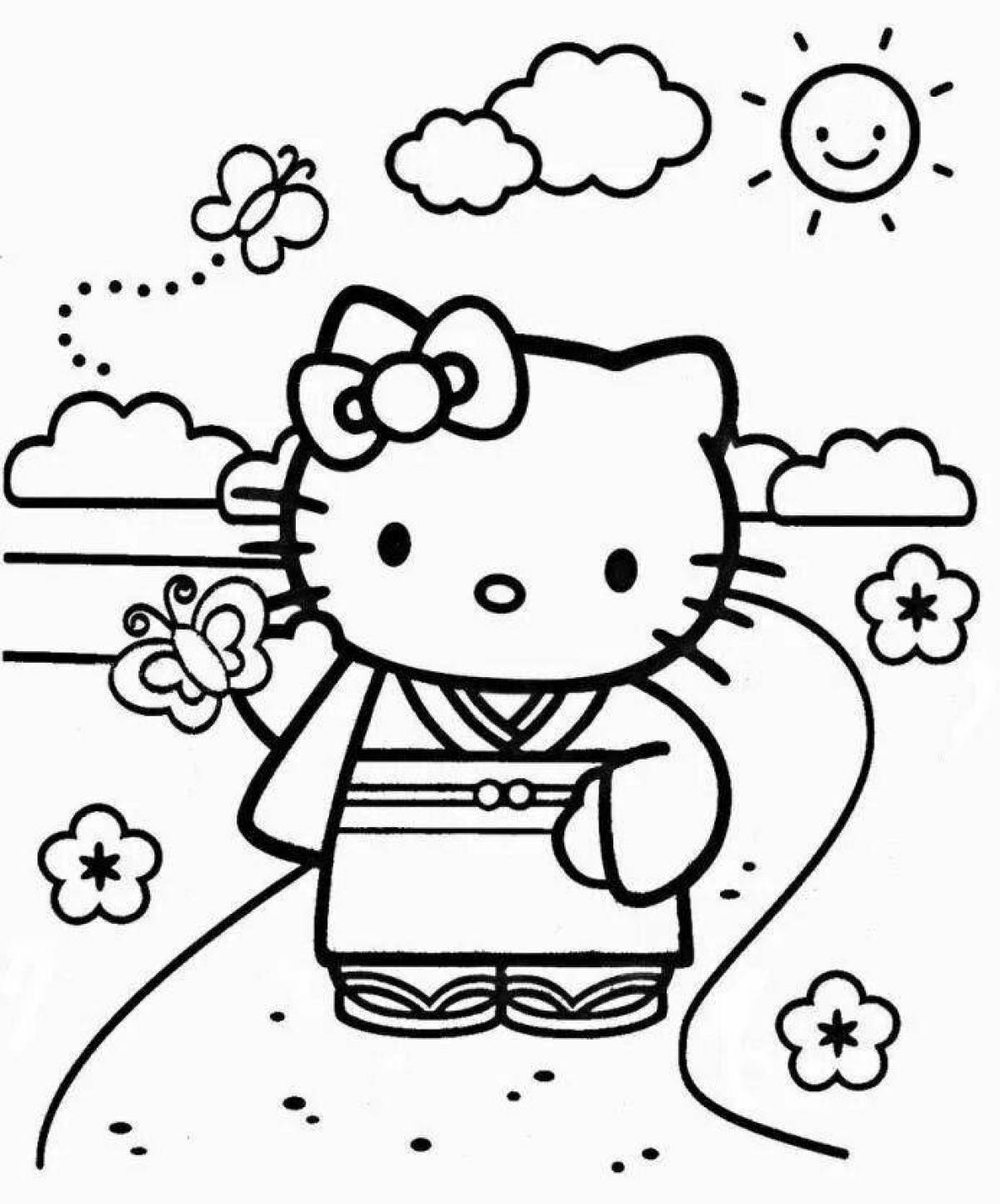 Playful coloring by numbers hello kitty