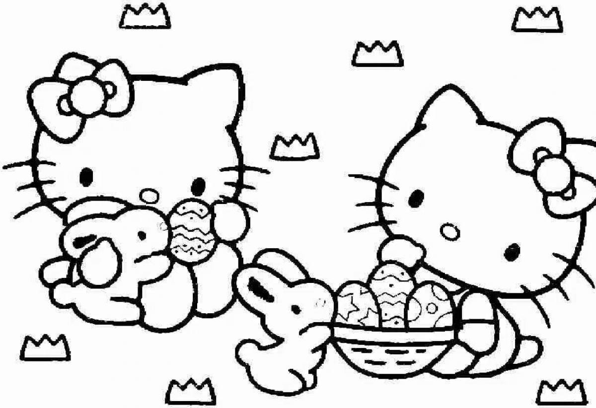 Hello kitty glitter coloring by numbers
