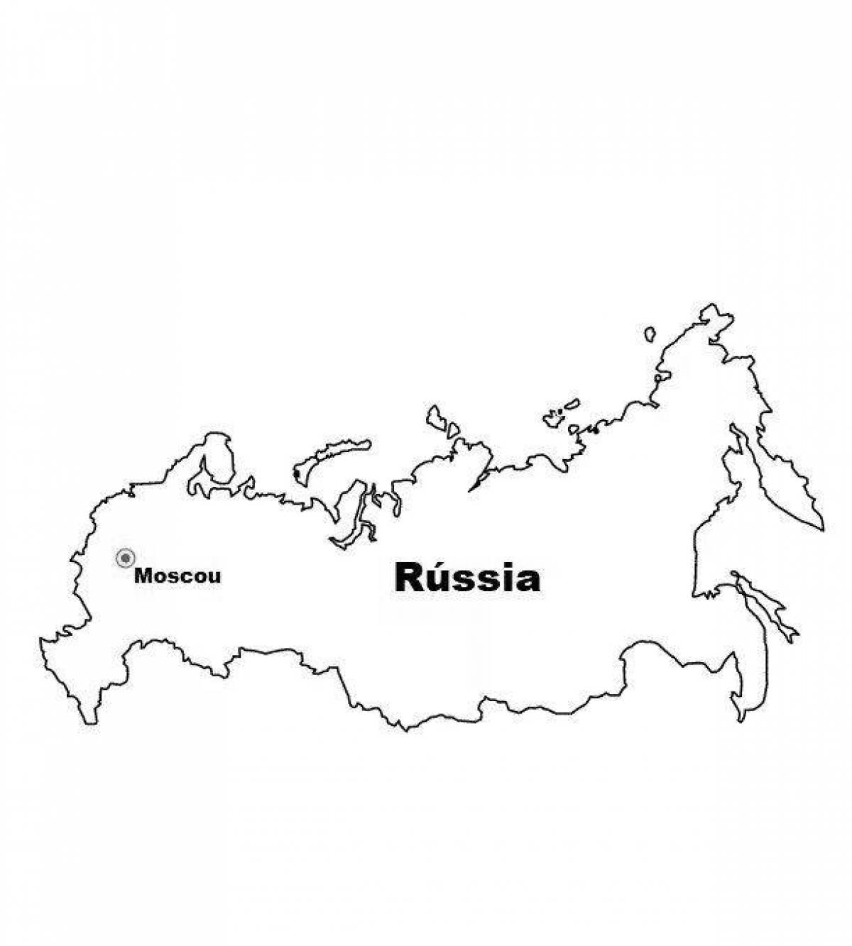 Charming map of russia with cities