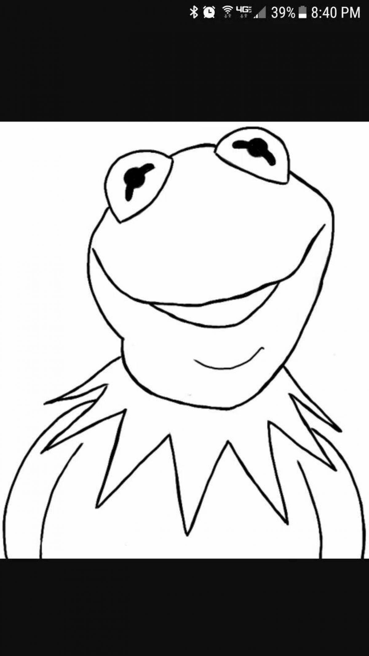 Joyful frog tik tok coloring book