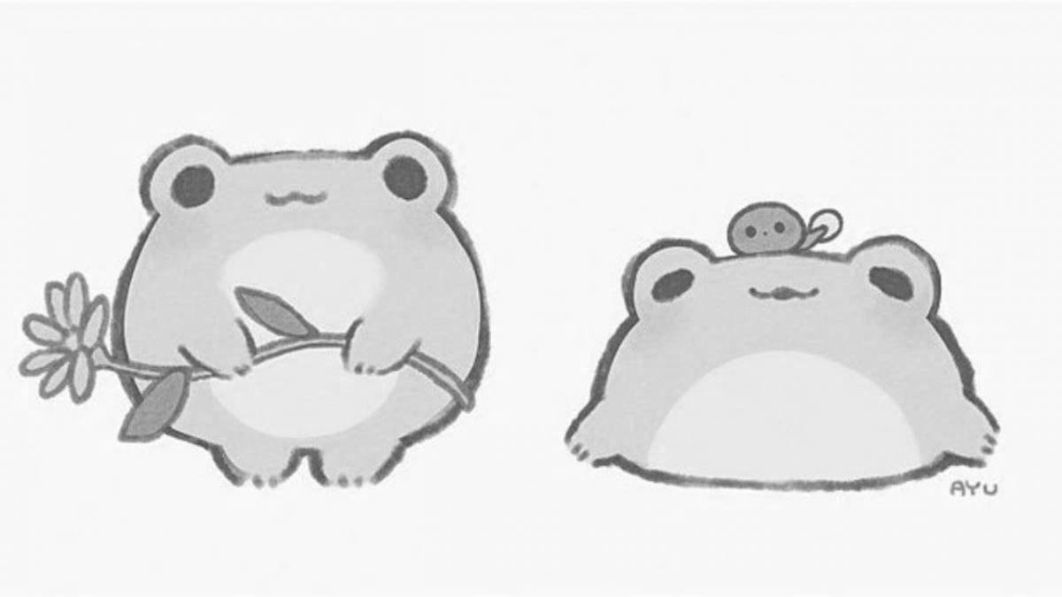 Fun tik tok frog coloring page