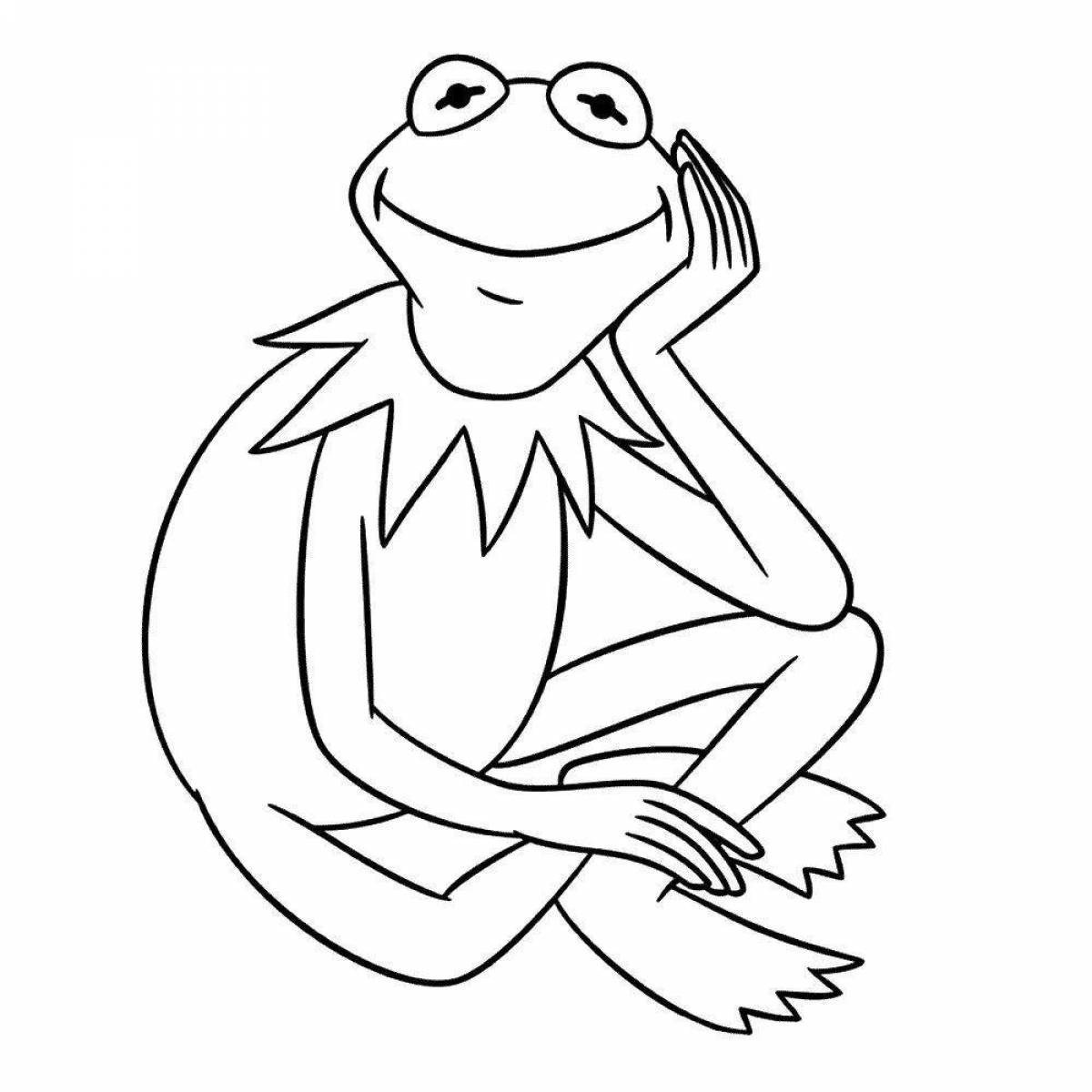 Charming frog tik tok coloring book