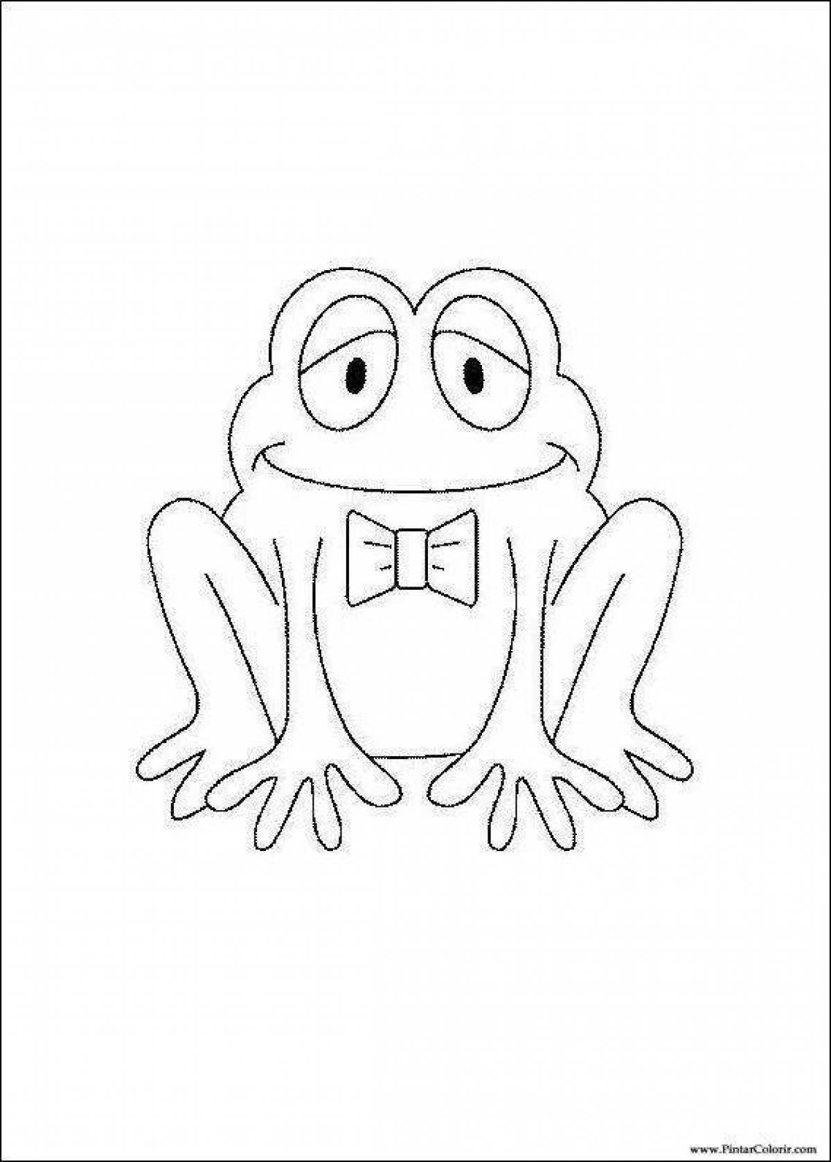 Креативная страница раскраски лягушки tik tok
