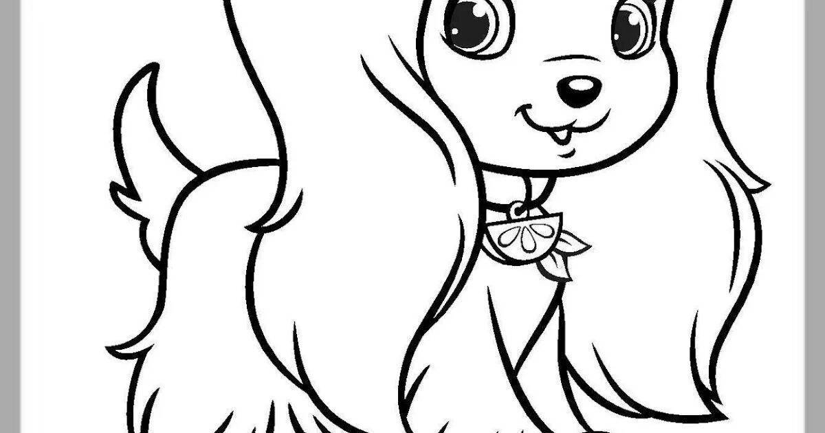 Shiny coloring book for girls dogs cats