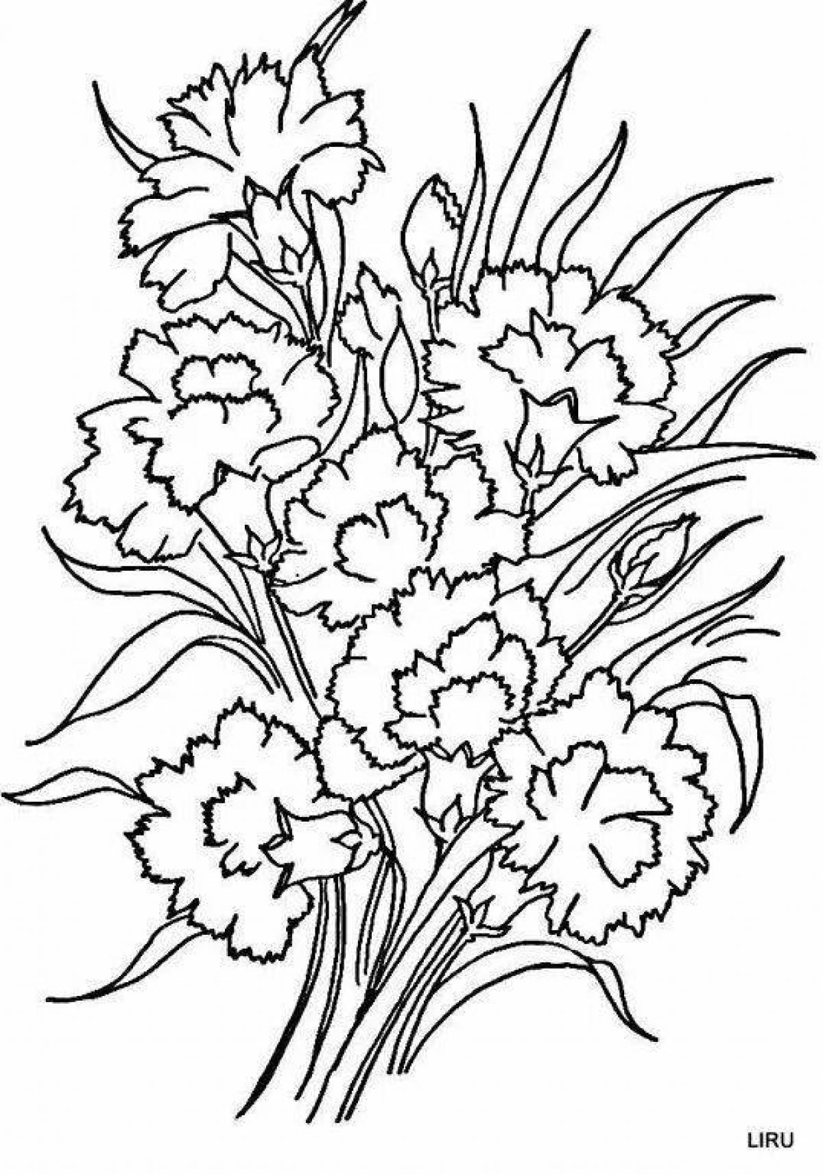 Exotic carnation coloring pages