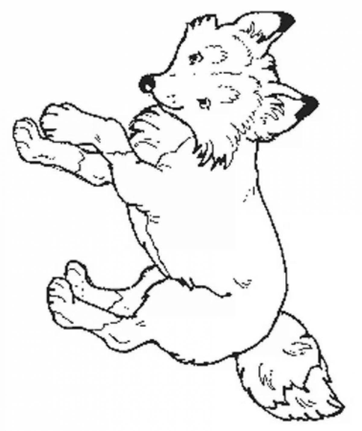 Grand coloring page fox wolf hare wolf