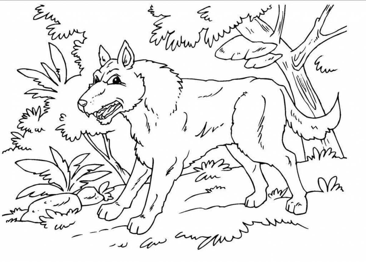 Анимированная раскраска лиса волк заяц волк