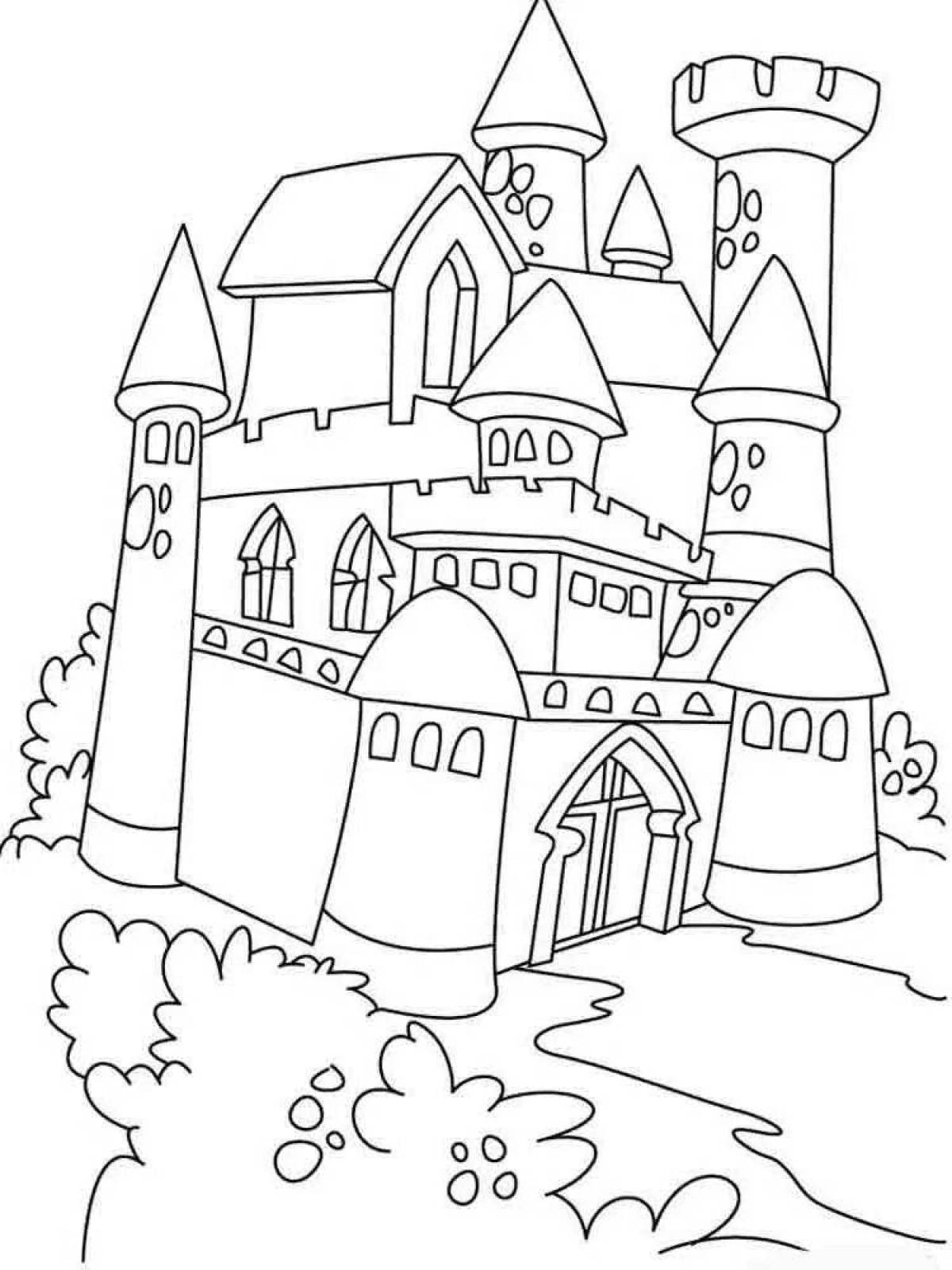 Сказочная раскраска сказочный дворец