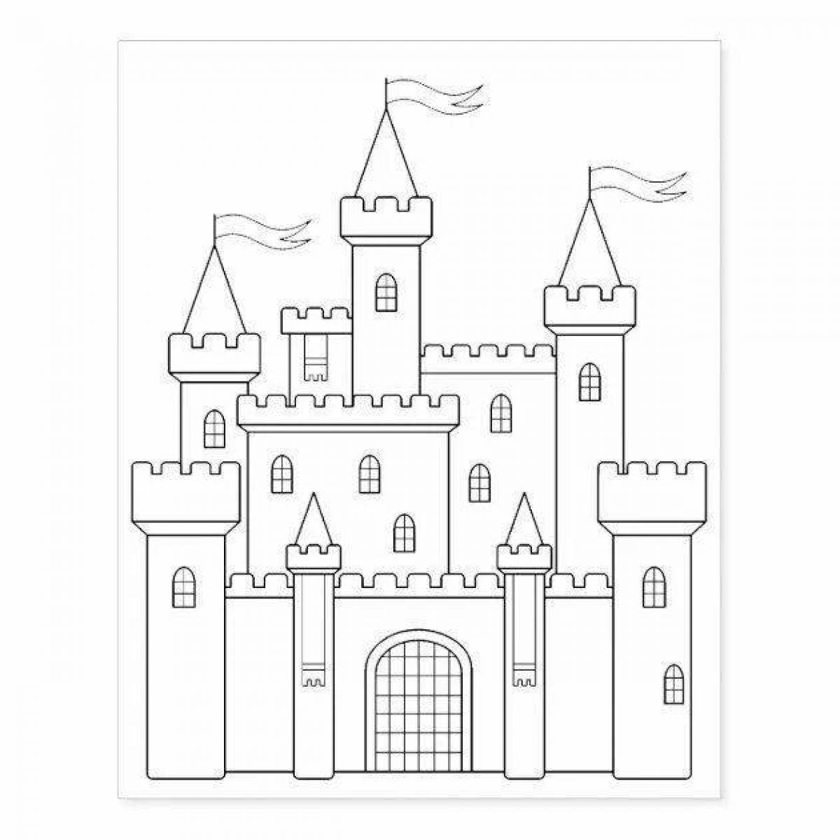 Дворцовая раскраска сказочный дворец