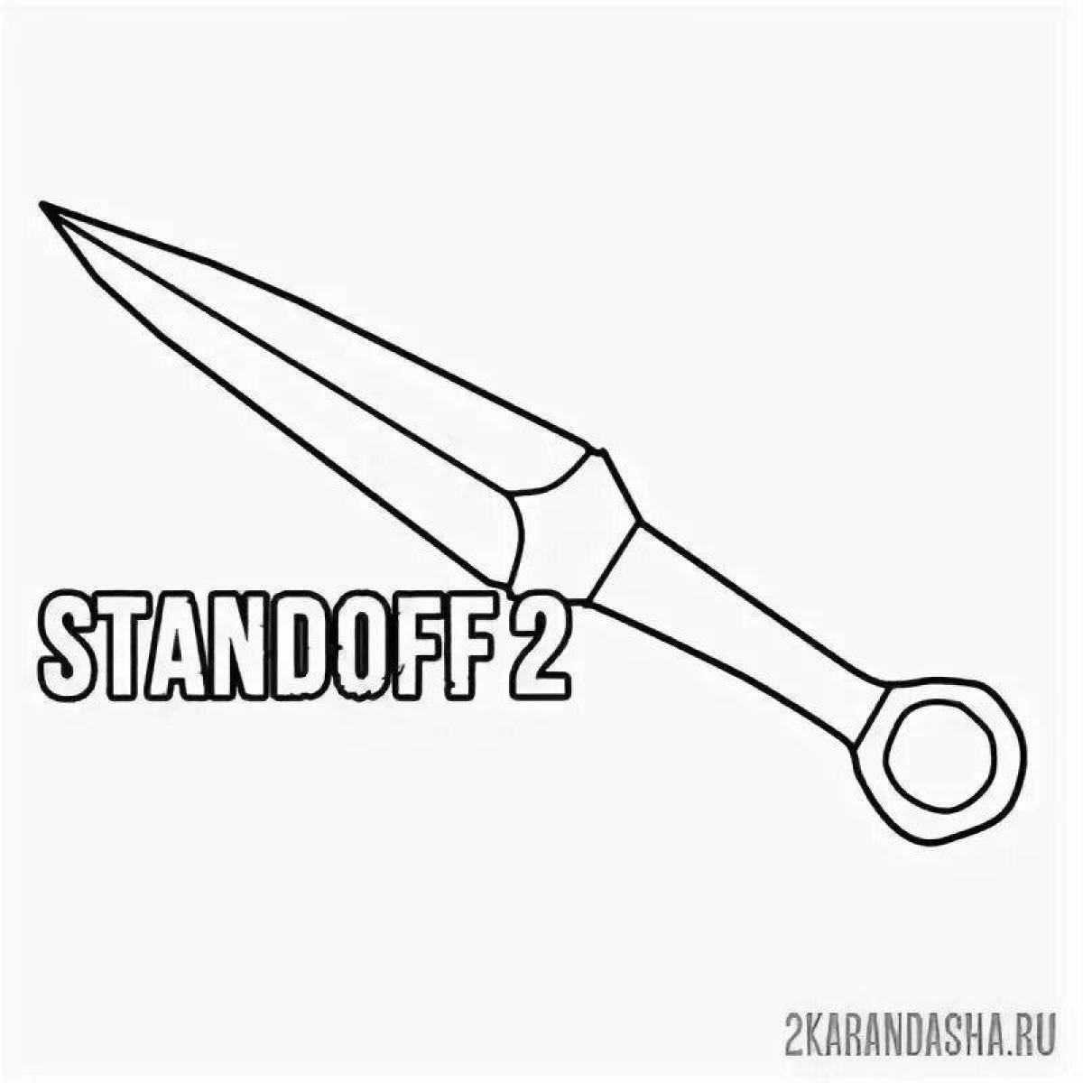 Radiant coloring page kunai knife from standoff 2