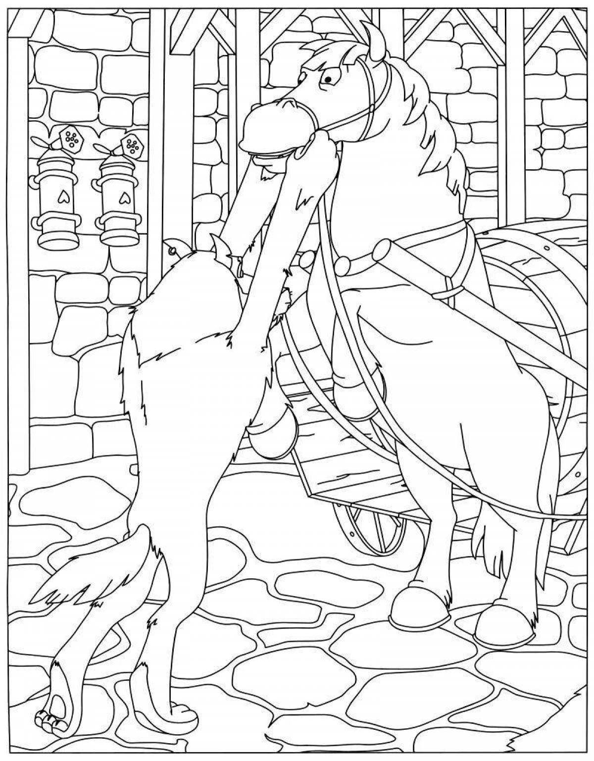 Glowing ivan tsarevich and the gray wolf 4 coloring book